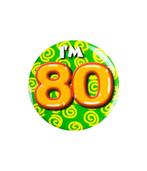 Im 80 Button 80 Jaar 5,5cm, Verzenden, Nieuw