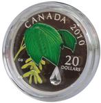 Canada. 20 Dollars 2010 Swarovski Crystal Raindrop, 1 Oz