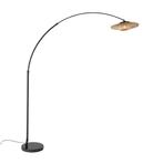 Moderne booglamp zwart oosterse kap met bamboe 50 cm - XXL, Huis en Inrichting, Lampen | Vloerlampen, Nieuw, Overige stijlen