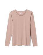 HEMA Dames temptech T-shirt lange mouw beige, Verzenden, Nieuw