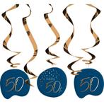 Hangdecoratie 50 Jaar Blauw 75cm 5st, Hobby en Vrije tijd, Feestartikelen, Verzenden, Nieuw