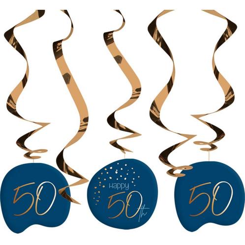 Hangdecoratie 50 Jaar Blauw 75cm 5st, Hobby en Vrije tijd, Feestartikelen, Nieuw, Verzenden