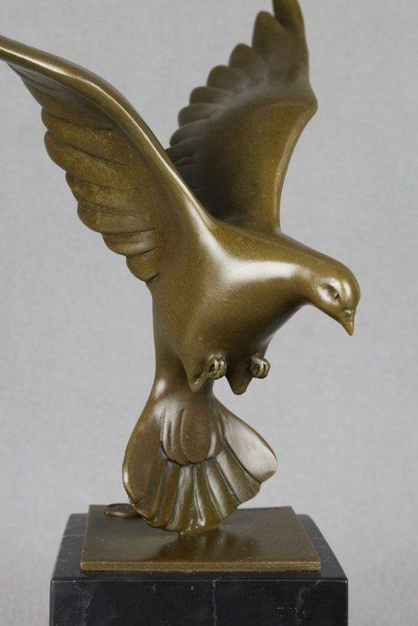 sculptuur, Flying Dove - 30 cm - Gepatineerd brons, Antiek en Kunst, Curiosa en Brocante
