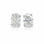 Oorbellen - 14 karaat Witgoud - 4.02ct. tw. Diamant, Sieraden, Tassen en Uiterlijk, Oorbellen, Nieuw