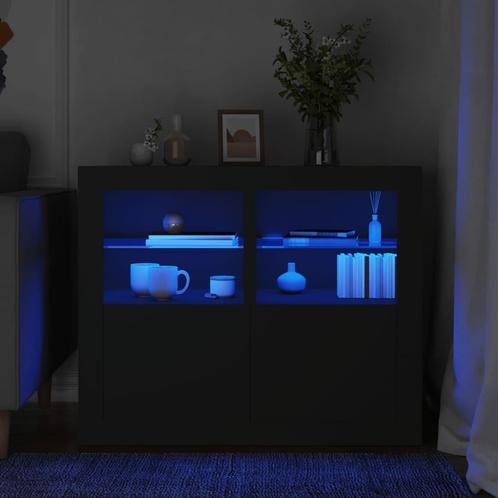 vidaXL Bijzetkastjes met LED-verlichting 2 st bewerkt hout, Huis en Inrichting, Kasten | Overige, Nieuw, Verzenden
