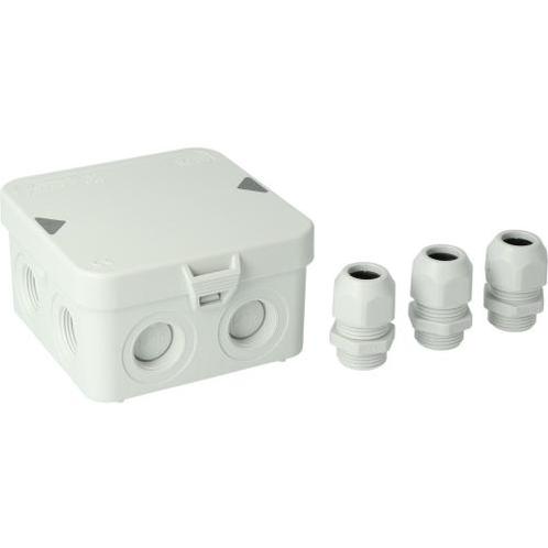 Attema Kabeldoos AK1 grijs IP65 + 3 wartels M20, Doe-het-zelf en Verbouw, Elektra en Kabels, Nieuw, Ophalen of Verzenden