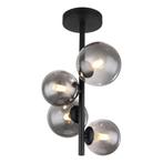 Plafondlamp RIHA 3.50 Watt G9 Matt zwart - 4 Lichts Smoked, Ophalen of Verzenden, Nieuw, Metaal