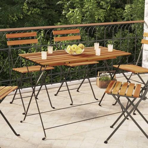 vidaXL Bistrotafel inklapbaar 100x54x71 cm massief, Tuin en Terras, Tuintafels, Nieuw, Hout, Verzenden