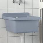 vidaXL Wasbak wandgemonteerd 40x40x24 cm hars grijs, Doe-het-zelf en Verbouw, Sanitair, Verzenden, Nieuw