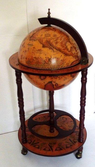 Globe bar - Polychroom hout, Antiek en Kunst, Curiosa en Brocante