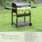 TRUUSK Gasgrill 12 KW 4+1 Brander BBQ Grillwagen Van Roestvr, Tuin en Terras, Houtskoolbarbecues, Verzenden, Nieuw, TRUUSK
