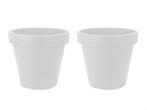 Set van 2 stuks Kunststof Bloempot Wit Ø58cm Dubbelwandig, Ophalen of Verzenden, Nieuw