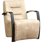 Leren fauteuil Magnificent - Kenia Taupe (taupe/bruin), Nieuw, Ophalen of Verzenden, 50 tot 75 cm, Industrieel, Modern