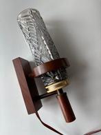 Lamp - Hout, Kristal, Metaal - Vintage wandlamp