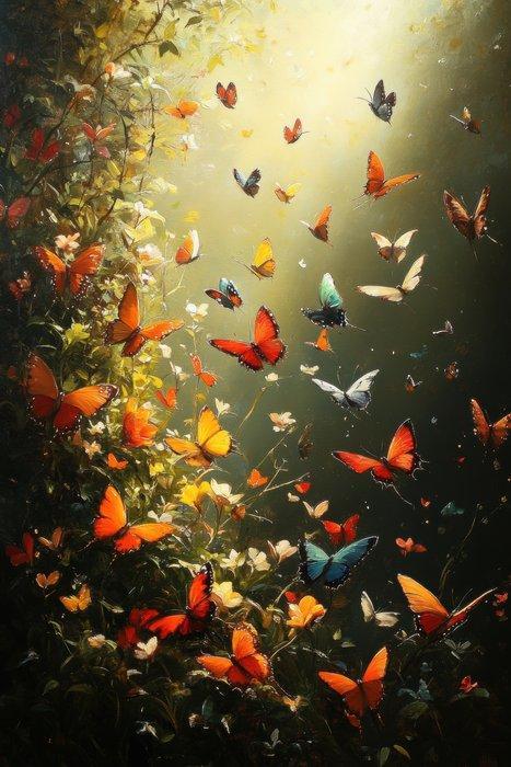 CoCo - Butterfly Magic - XXL, Antiek en Kunst, Kunst | Schilderijen | Modern