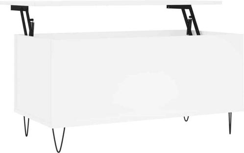 vidaXL Salontafel wit bewerkt hout 90x44,5x45 cm, Huis en Inrichting, Tafels | Salontafels, Nieuw, Ophalen of Verzenden