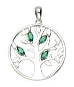 Zilveren Levensboom met zirkonia kettinghanger, Sieraden, Tassen en Uiterlijk, Kettinghangers, Verzenden, Nieuw