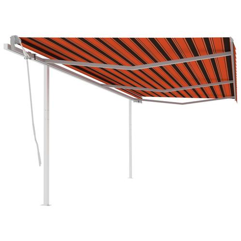 vidaXL Luifel handmatig uittrekbaar met palen 6x3 m oranje, Tuin en Terras, Zonneschermen, Nieuw, Verzenden