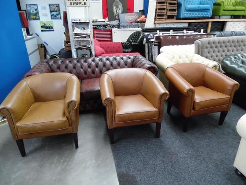 Chesterfield Maarssen !! Div. Leren Chesterfield Club Chairs, Huis en Inrichting, Stoelen, Vijf, Zes of meer stoelen, Overige kleuren