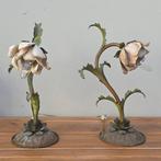 Nachtlampje (2) - bloemsculptuur - Smeedijzer - lampenkap