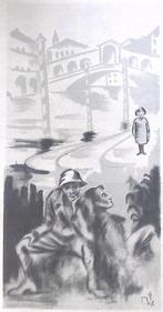 Spotprent over Mussolini en Italië (lijst optie, Lithos), Verzenden