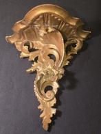 Wandrek - Hout - Antieke wandplank van goudkleurig hout - H: