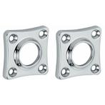 Set van twee krukrozetten geveerd vierkant 38mm glans chroom, Doe-het-zelf en Verbouw, Hang- en Sluitwerk, Verzenden, Nieuw