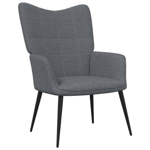 Relaxstoel Stof Donkergrijs - OP=OP - Design Stoel, Huis en Inrichting, Stoelen, Grijs, Nieuw, Ophalen of Verzenden
