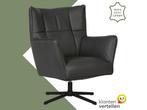 Leren draaifauteuil Lovely - Granada Black (zwart), Huis en Inrichting, Fauteuils, Nieuw, Ophalen of Verzenden, 75 tot 100 cm