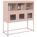 vidaXL Dressoir 100,5x39x107 cm koudgewalst staal roze, Verzenden, Nieuw, Metaal