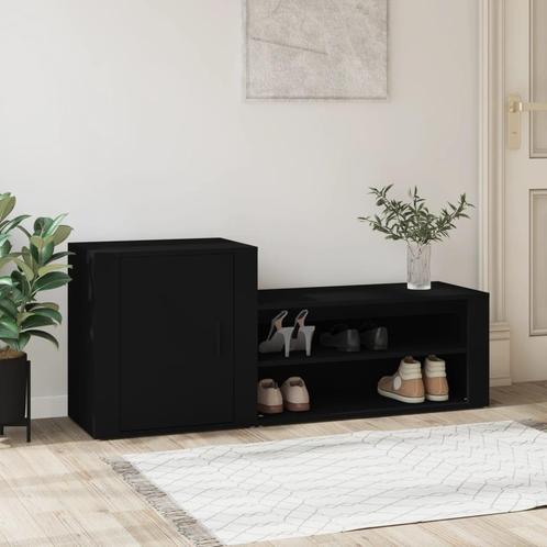 vidaXL Schoenenkast 130x35x54 cm bewerkt hout zwart, Huis en Inrichting, Kasten | Schoenenrekken, Nieuw, Verzenden