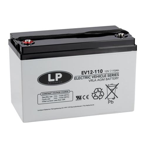 Landport (LP) AGM EV12-110 deep cycle accu 12 v 110 Ah VRLA, Caravans en Kamperen, Camper-accessoires, Nieuw, Ophalen of Verzenden