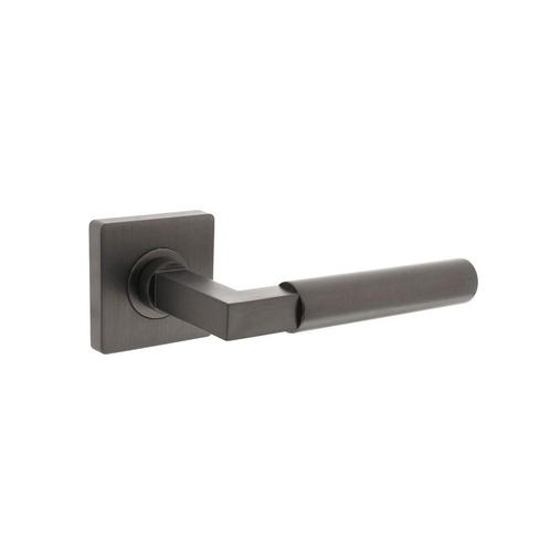 Intersteel Deurkruk Bau-Stil op vierkant rozet - antraciet, Doe-het-zelf en Verbouw, Hang- en Sluitwerk, Nieuw, Verzenden