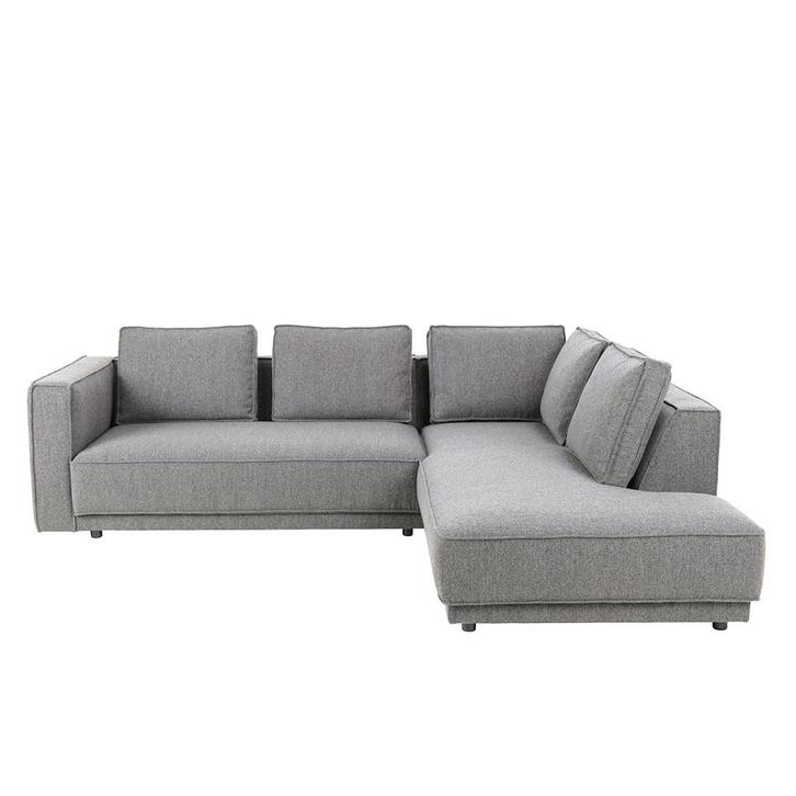 *WOONWINKEL* Hoekbank Grijs Boucle Hoek Rechts, Huis en Inrichting, Banken | Bankstellen, Nieuw, Verzenden