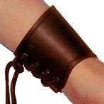 Korte Bruine Bracers van Leer, Verzenden, Nieuw, Bruin, Leer
