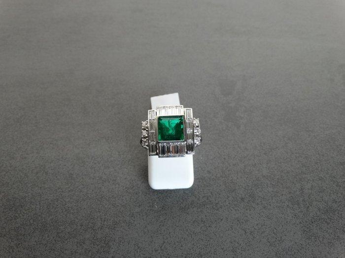Ring Witgoud Smaragd - Diamant, Sieraden, Tassen en Uiterlijk, Ringen