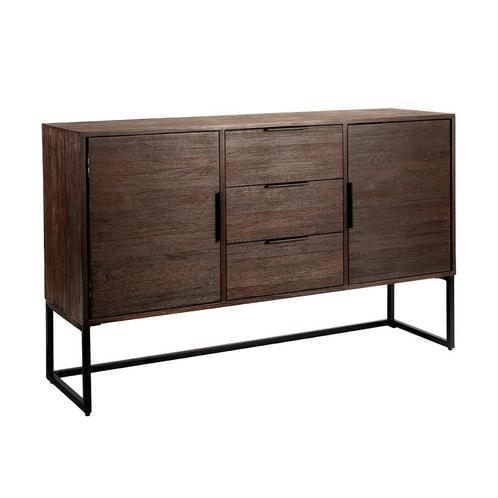 *WOONWINKEL* Dressoir Van Donker Teakhout 135 Cm, Huis en Inrichting, Kasten | Dressoirs, Nieuw, Verzenden