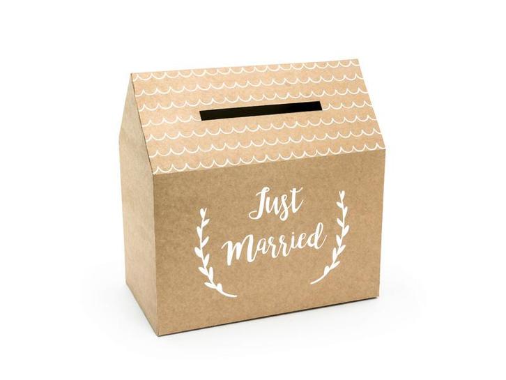 Enveloppendoos Just Married, Kleding | Dames, Carnavalskleding en Feestkleding, Nieuw, Ophalen of Verzenden