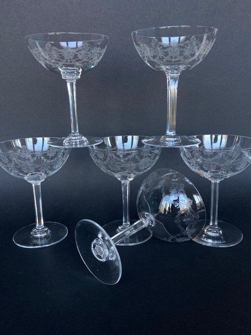 Baccarat - Champagneglas - Prachtige en zeldzame set van 6, Antiek en Kunst, Antiek | Glas en Kristal