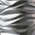Poly/glasvezel plantenbak Waves zilver, D.37cm H.91cm, Nieuw, Verzenden