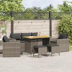 vidaXL 6-delige Loungeset met kussens poly rattan grijs, Tuin en Terras, Tuinsets en Loungesets, Verzenden, Nieuw, Rotan, Loungeset