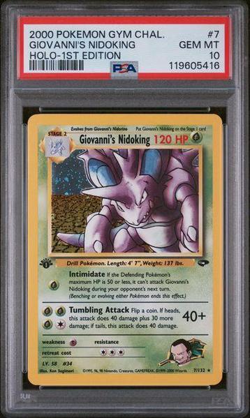 1st edition Giovannis Nidoking (GC 7) PSA 10 beschikbaar voor biedingen