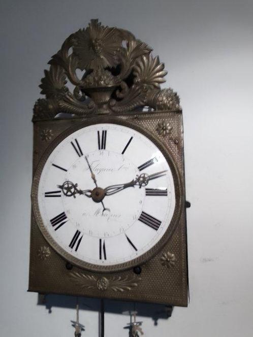 Wandklok - Antiek Koper - 1800-1850 - Comtoise Maandloper, Antiek en Kunst, Antiek | Klokken