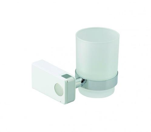 Wand Bekerhouder met Glazen Beker ND-Design, Caravans en Kamperen, Kampeeraccessoires, Nieuw