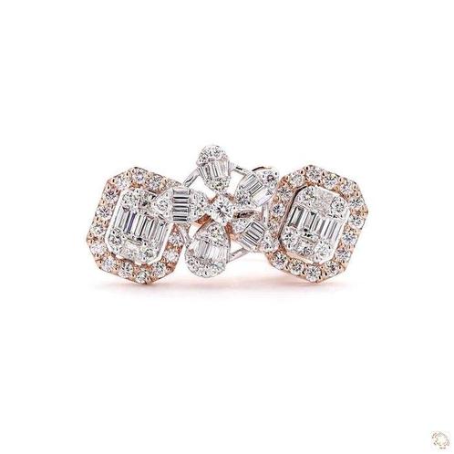 Ring - 14 karaat Roségoud - 1.26ct. tw. Diamant (Natuurlijk), Sieraden, Tassen en Uiterlijk, Ringen