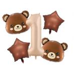 5-delige folie ballonset 1 met 2 bruine beren en 2 sterren, Hobby en Vrije tijd, Feestartikelen, Nieuw, Versiering, Verzenden