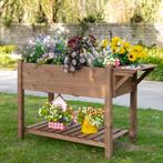 TRUUSK Verhoogde Plantenbak 123x54x74cm Met 8 Roosters & Opv, Tuin en Terras, Bloembakken en Plantenbakken, Verzenden, Nieuw