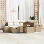 vidaXL 7-delige tuinbank set met kussens in beige van poly, Tuin en Terras, Tuinsets en Loungesets, Verzenden, Nieuw