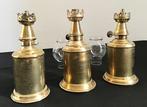 Olielamp - Drie mooie antieke Franse olielampen - Lampe