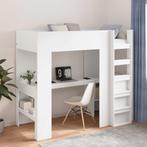 vidaXL Loft Bedframe met Bureau Wit 98.5 x 200 cm Bewerkt, Verzenden, Nieuw, Wit, Hout